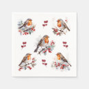 Search for christmas robin napkins Holly