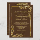 Search for chocolate brown and gold invitations Chic