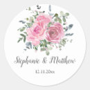 Search for floral round wedding stickers Eucalyptus