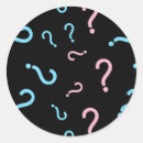 Search for gender reveal party supplies stickers Question mark