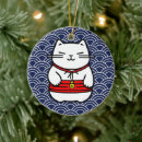 Search for lucky cat christmas tree decorations Kitty
