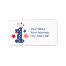 Search for blue 1st birthday return address labels Patriotic