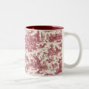 Search for vintage red mugs Toile de jouy