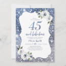 Search for silver 45th birthday invitations Glitter