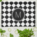 Search for black and white checkered tea towels Retro