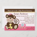Search for monkey baby girl shower invitations Adorable