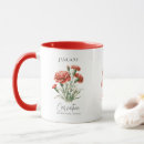 Search for red carnation mugs Birth month flower