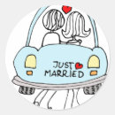Search for just married wedding stickers Couple