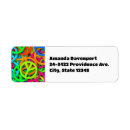 Search for peace sign return address labels Groovy