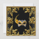 Search for black and gold masquerade party invitations Ball