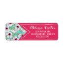 Search for pink hibiscus return address labels Hawaiian