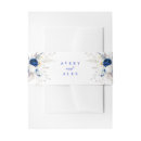 Search for floral wedding invitation belly bands Navy blue