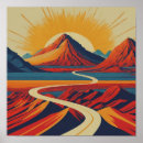 Search for retro illustrations posters Red blue orange yellow
