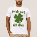 Search for drinks well with others tshirts Green