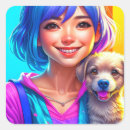 Search for girl and dog stickers Anime