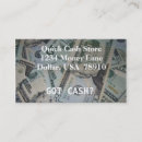 Search for money business cards Cash