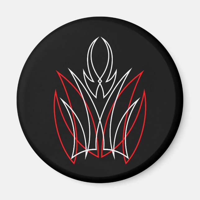 0001 Pinstripe Rojo & Blanco Magnet (Front)