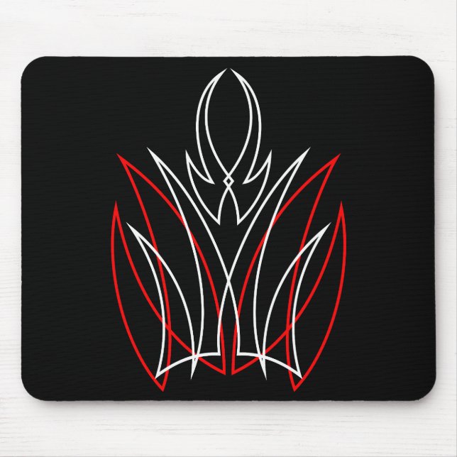 0001 Pinstripe Rojo & Blanco Mouse Pad (Front)
