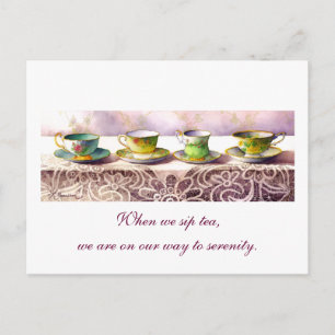 0001 Row of Teacups Alexandra Stoddard Postcard