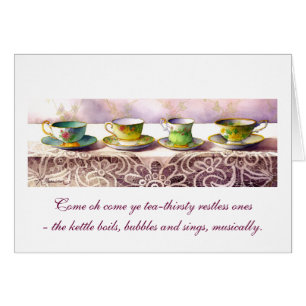 0001 Row of Teacups Rabindranath Tagore Card