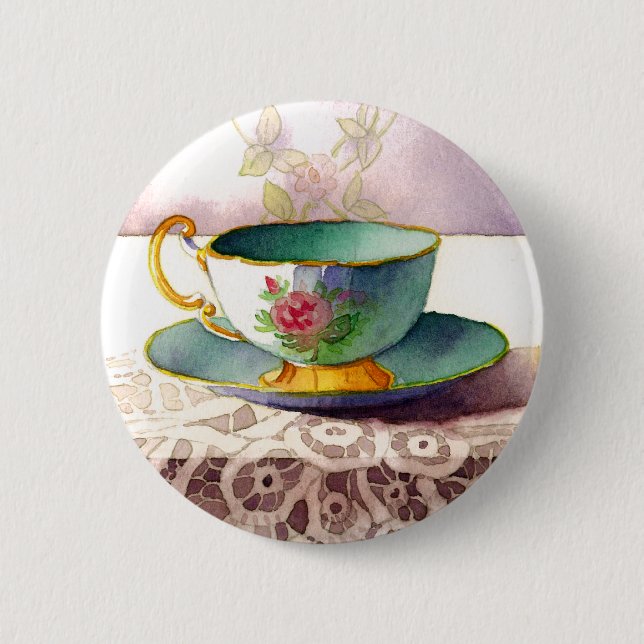 0001 Teacup on Lace Button (Front)