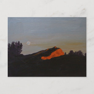 0008-full moon sunset on Mte Ste Victoire Postcard