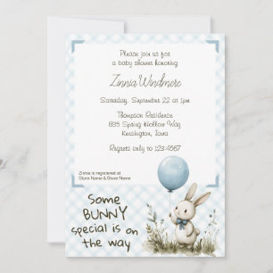 001 Sky Blue • Some Bunny Special Baby Shower Invitation