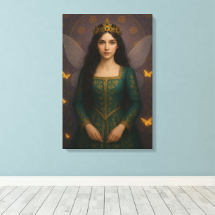 003_A fairy princess in emerald green. Canvas Print
