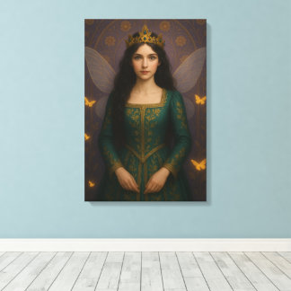 003_A fairy princess in emerald green. Canvas Print