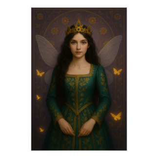 003_A fairy princess in emerald green. Poster