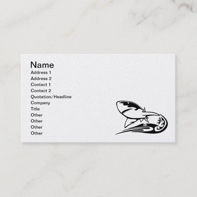 0041b_flamboyant_animals GREAT WHITE SHARK SEALIFE Business Card (Front)
