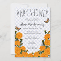004 Indigo Monarch Butterfly Marigold Baby Shower