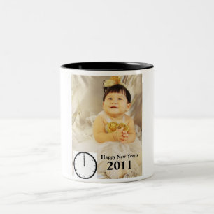 006 (3), rclock-12-00_35034_lg, 2011, Happy New... Two-Tone Coffee Mug