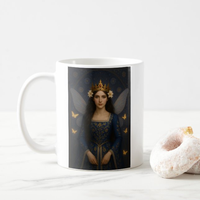 006_A fairy princess in royal blue. Coffee Mug (With Donut)