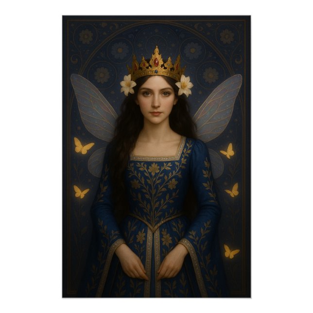 006_A fairy princess in royal blue. Poster (Front)