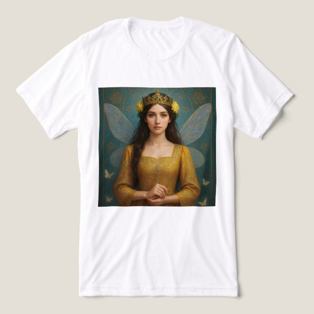 007_A fairy princess in golden yellow.  Tri-Blend Shirt (Design Front)