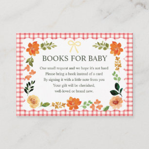 007 Red Gingham Baby Shower Enclosure Card