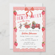 007 Red Gingham Berry Sweet Farm Baby Shower