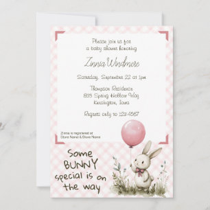 008 Blush Pink • Some Bunny Special Baby Shower Invitation