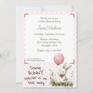 008 Blush Pink • Some Bunny Special Baby Shower Invitation