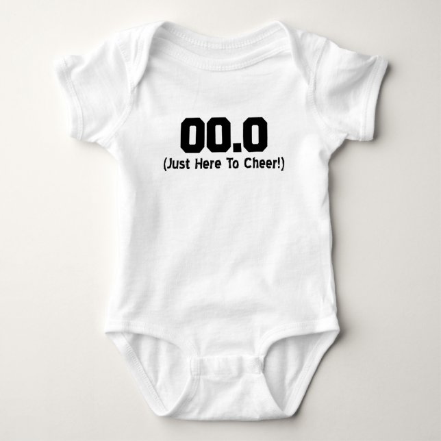 00.0 Just Here To Cheer Running Spectator Baby Bodysuit (Front)
