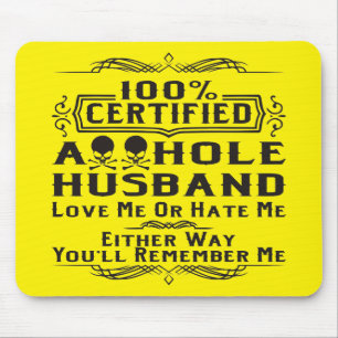 !00% Certified A-hole Husband #USAPatriotGraphics Mouse Pad