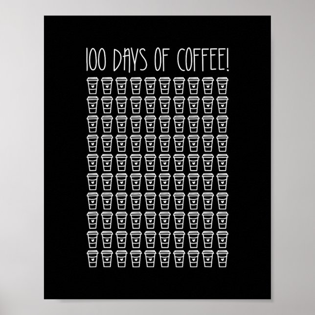  00 days of coffee t-  happy  00th day of school   poster (Front)