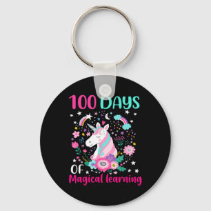 00 days of magical learning flossing unicorn 00th key ring