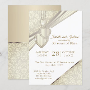 00th Vintage Cream Anniversary Design Invitation