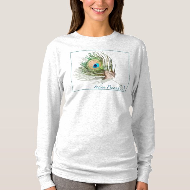 0101 Peacock Hanes Nano Long Sleeve T-Shirt (Front)