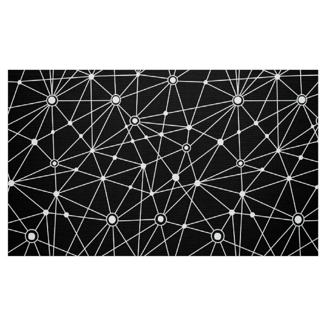 010316 Network - White on Black Fabric (Fat Quarter)
