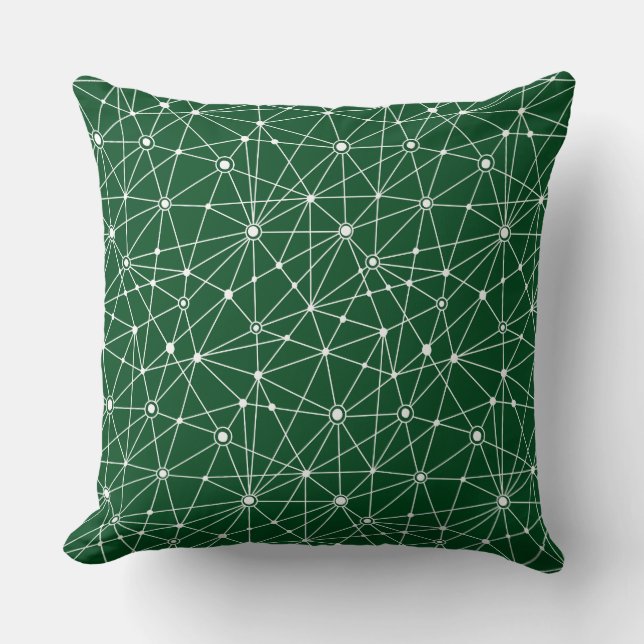 010316 Network - White on Dk Green #02481c Cushion (Front)