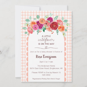 011 Terracotta Watercolor Wildflower Baby Shower Invitation