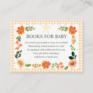 012 Copper Gingham Baby Shower Enclosure Card